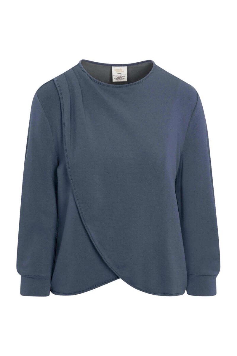 Carlotta Fleece Nursing Top - Maine Blue - Simple Wishes