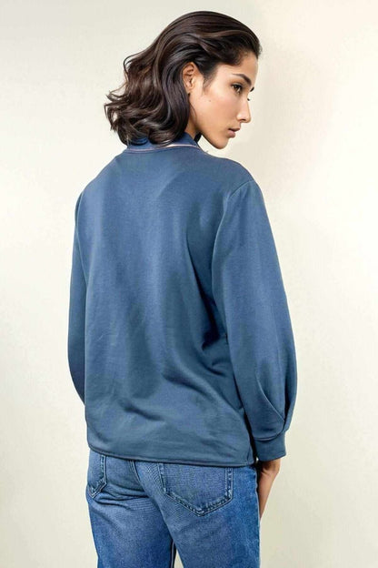 Carlotta Fleece Nursing Top - Maine Blue - Simple Wishes