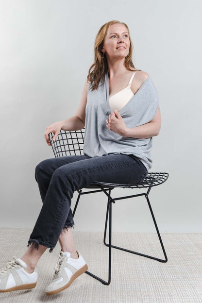 Catherine Nursing Top - Light Heather Gray - Simple Wishes