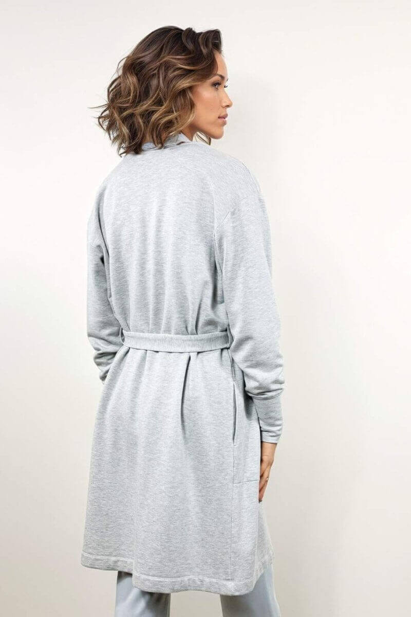 Charlize Fleece Robe - Light Heather Gray - Simple Wishes