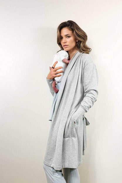 Charlize Fleece Robe - Light Heather Gray - Simple Wishes