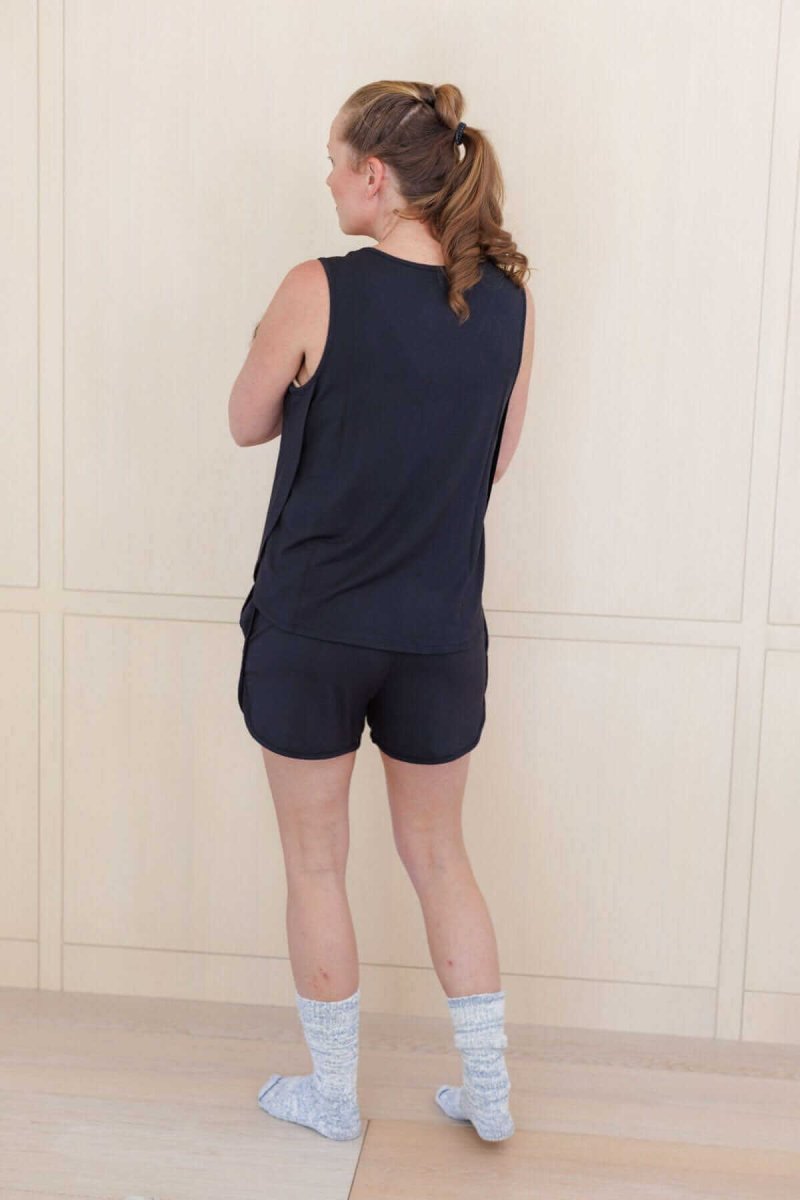 Chloe Nursing Tank + Short Pajama Set - Midnight - Simple Wishes