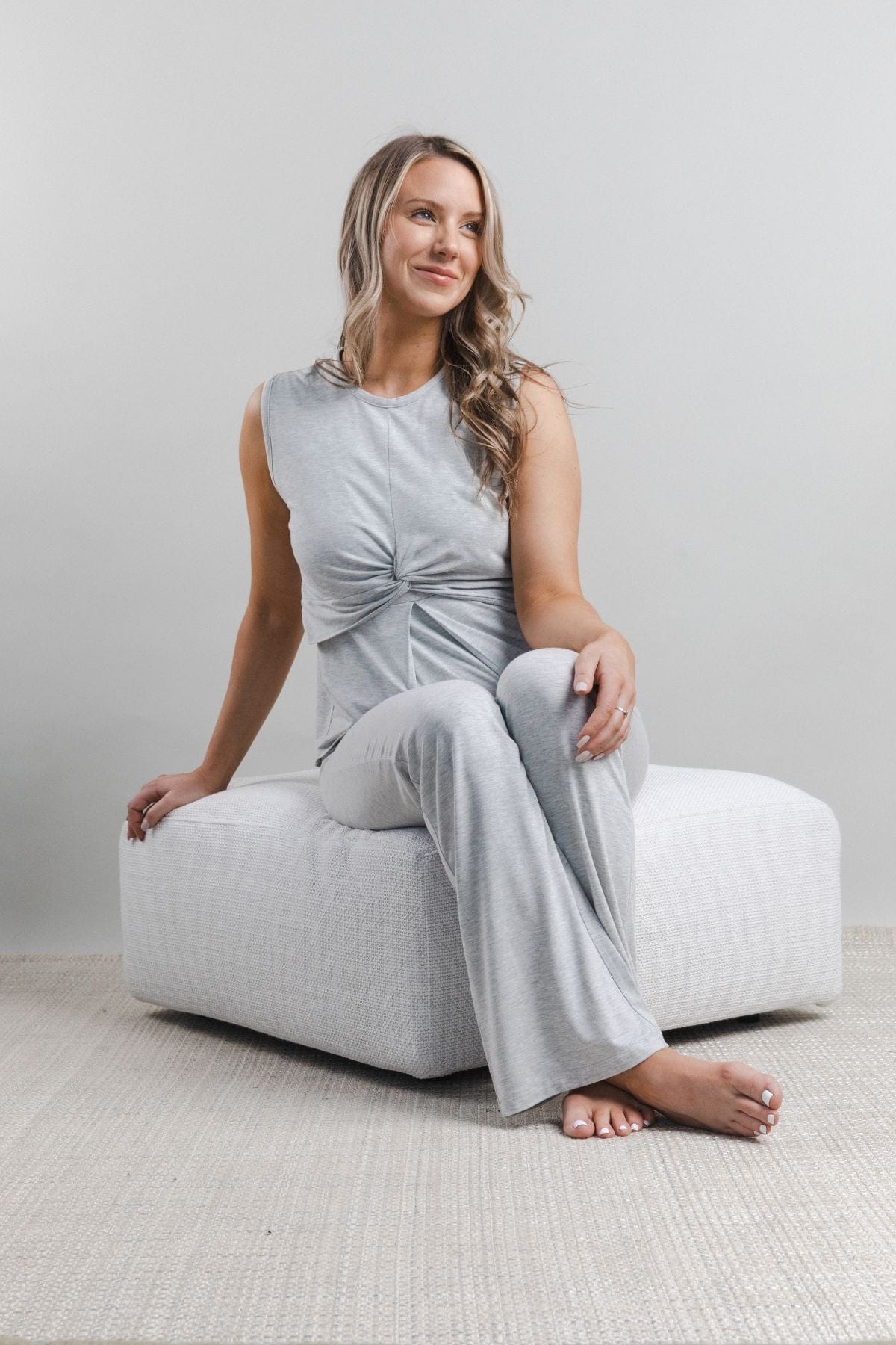 Christine Lounge Pant - Light Heather Gray - Simple Wishes