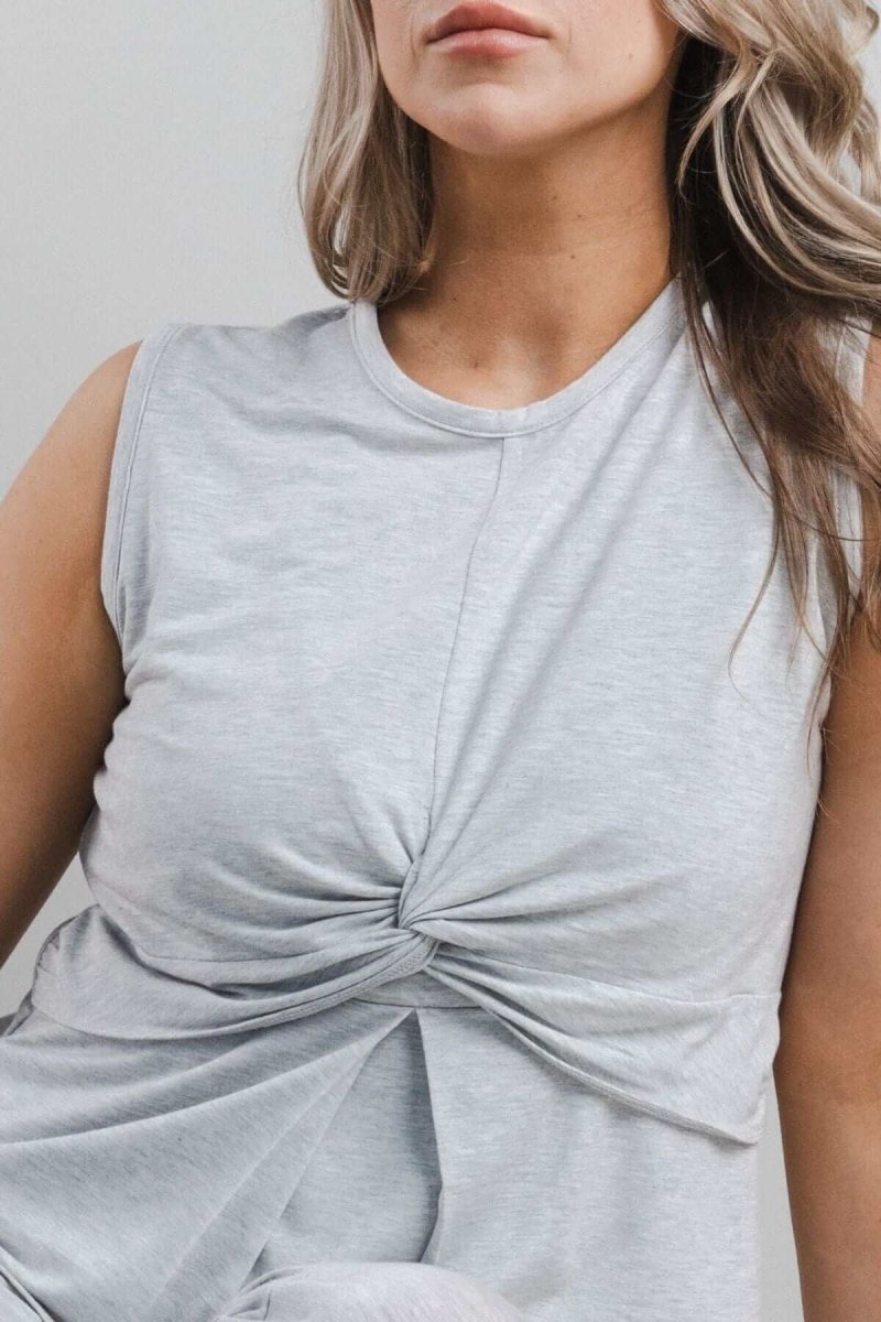 Christine Nursing Top - Light Heather Gray - Simple Wishes