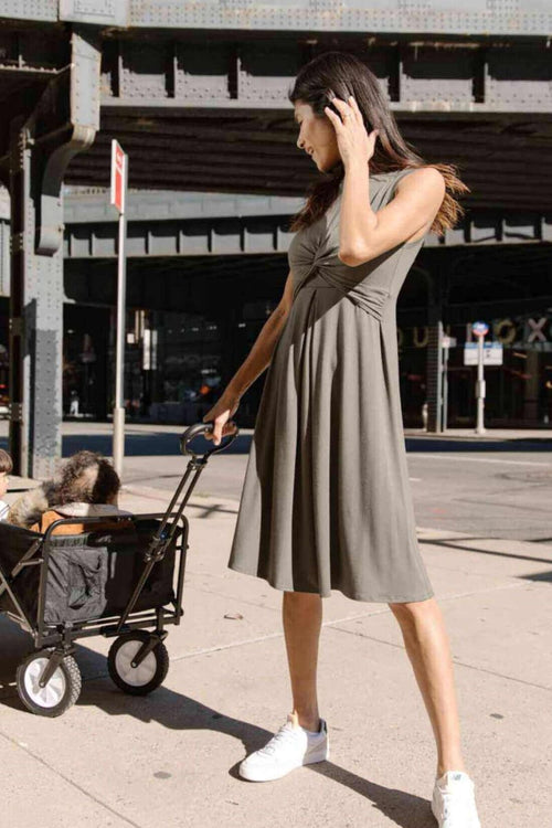 Debra Maternity & Nursing Dress - Olive Green - Simple Wishes#color_olive-green