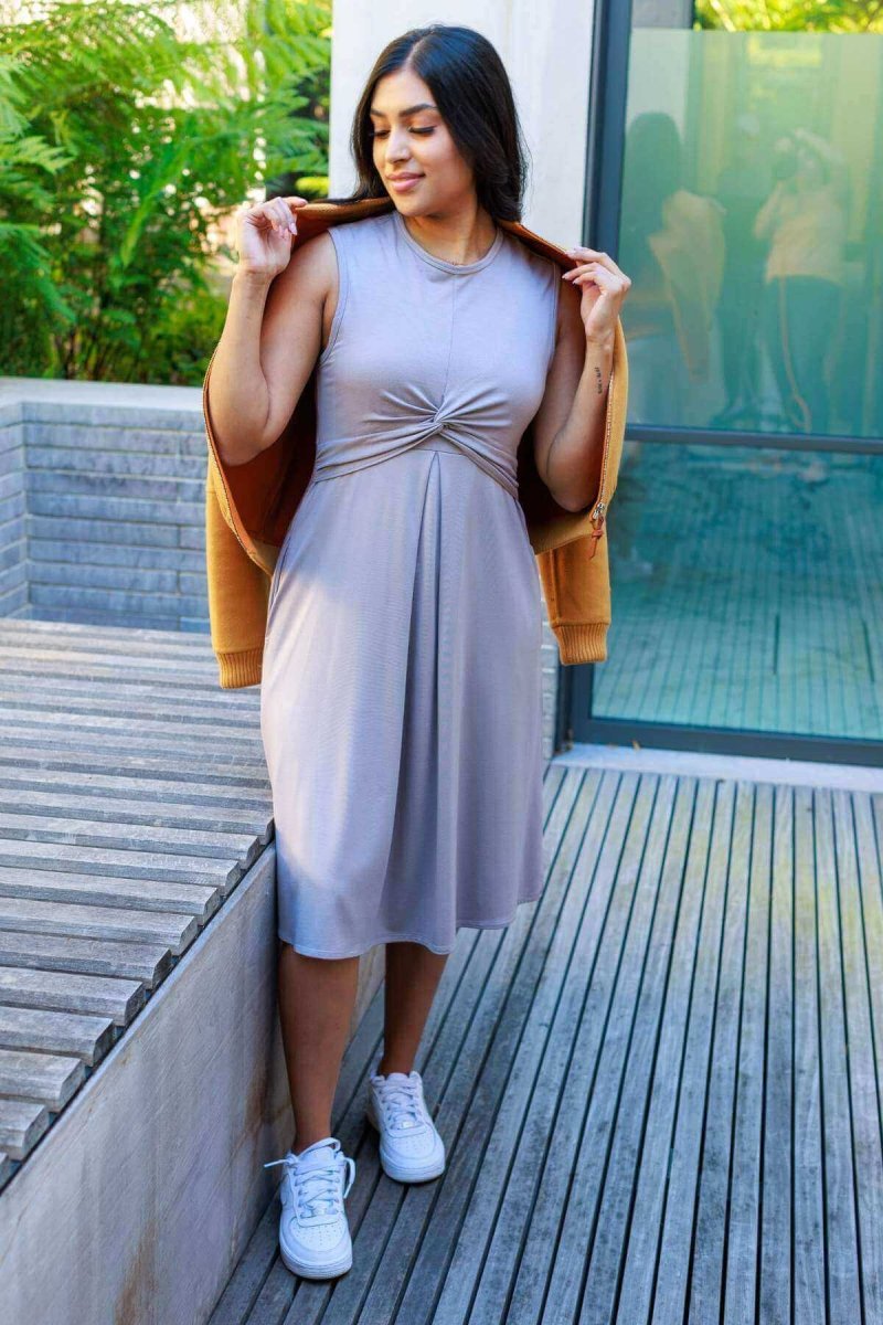 Debra Maternity &amp; Nursing Dress - Olive Green - Simple Wishes