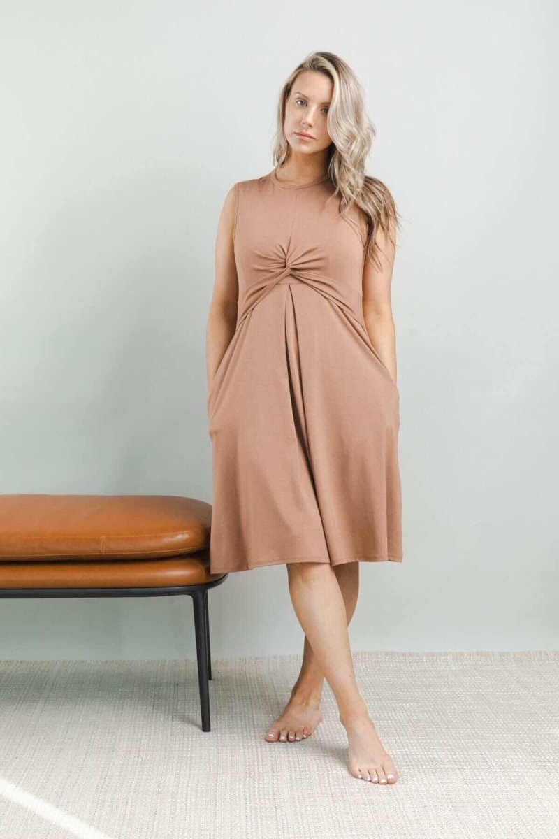 Debra Maternity &amp; Nursing Dress - Olive Green - Simple Wishes