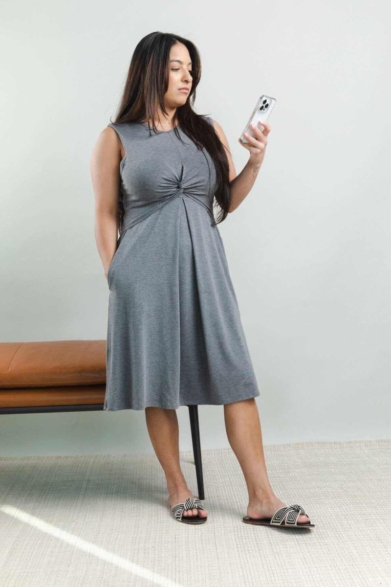 Debra Maternity &amp; Nursing Dress - Olive Green - Simple Wishes