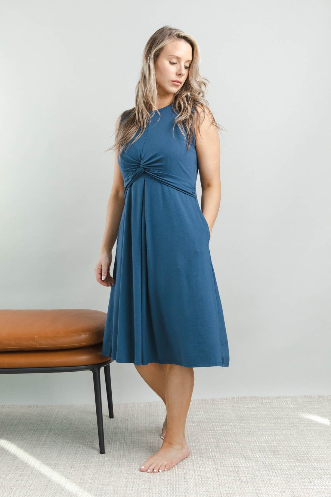 Debra Nursing Dress | Dark Denim Simple Wishes