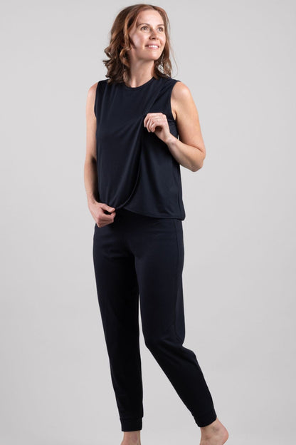 Dream PJ Wrap Top - Black - Simple Wishes