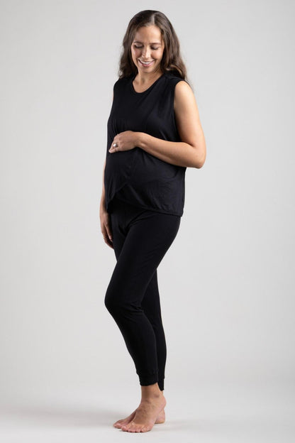 Dream PJ Wrap Top - Black - Simple Wishes