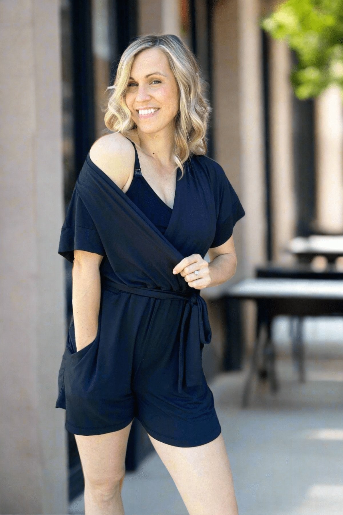 Emilia Nursing Romper - Midnight - Simple Wishes