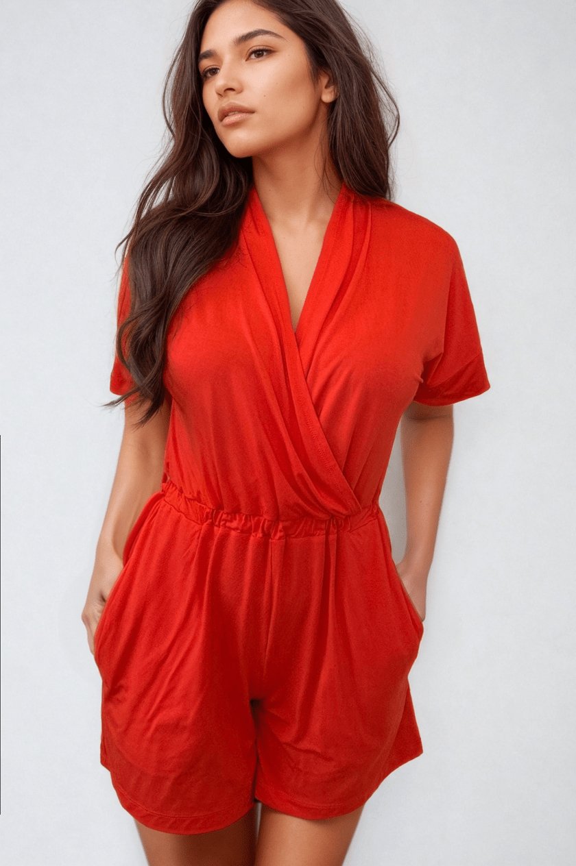 Emilia Nursing Romper - Tangerine - Simple Wishes