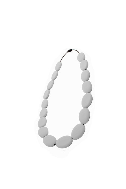 Flat Bead Teething Necklace - Grey - Simple Wishes