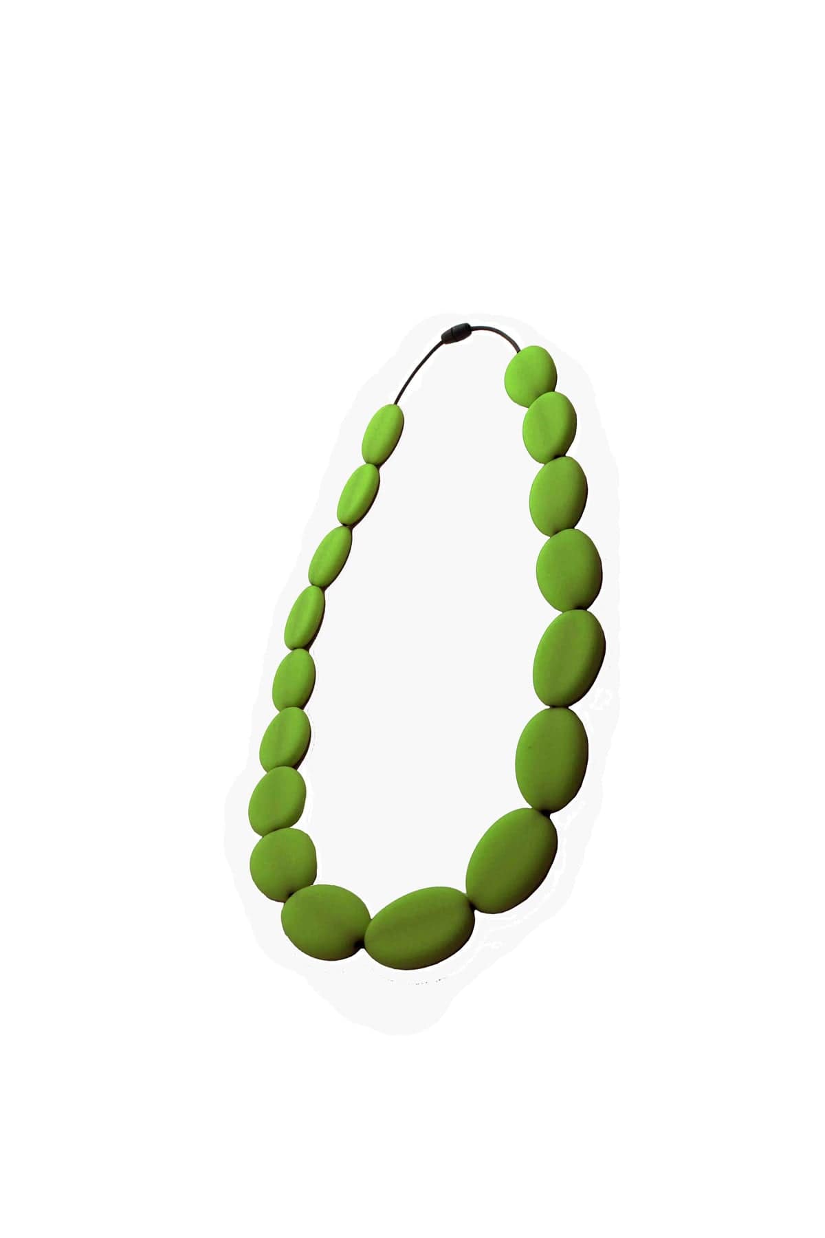 Flat Bead Teething Necklace - Green - Simple Wishes