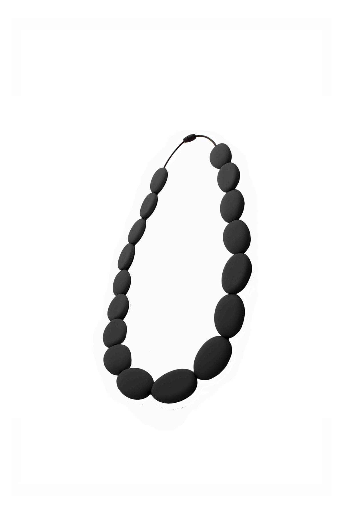 Flat Bead Teething Necklace - Black - Simple Wishes