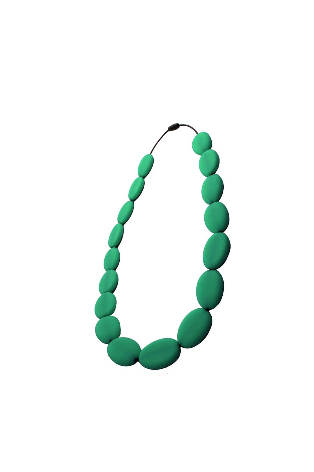 Flat Bead Teething Necklace - Teal - Simple Wishes