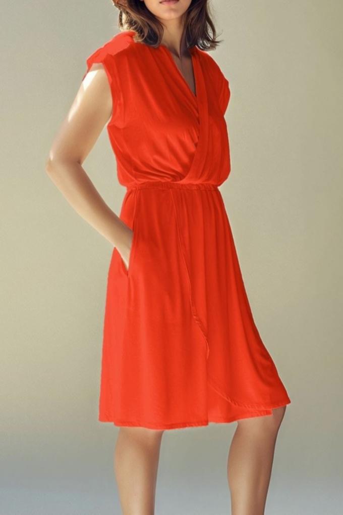 Harper Nursing Dress - Tangerine - Simple Wishes