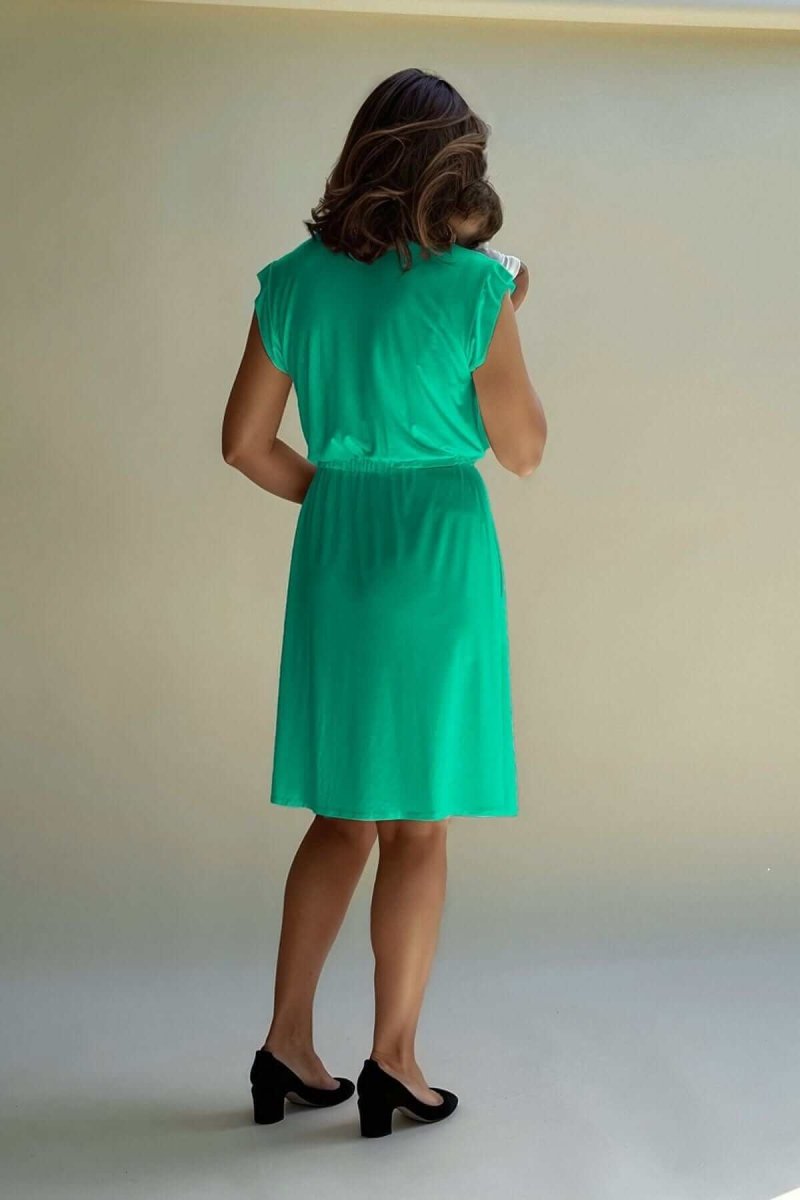 Harper Nursing Dress - Emerald - Simple Wishes