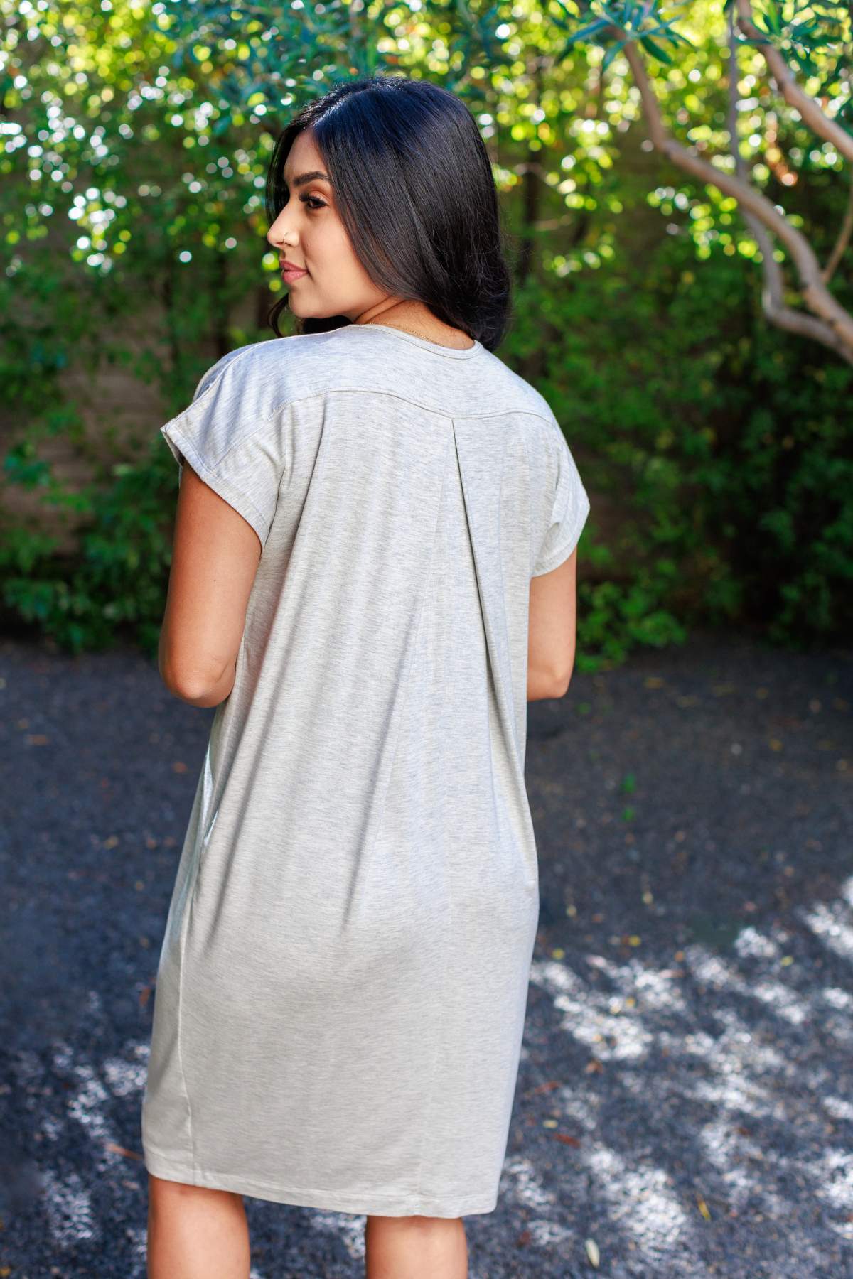 Joy Maternity &amp; Nursing Dress - Light Heather Gray - Simple Wishes