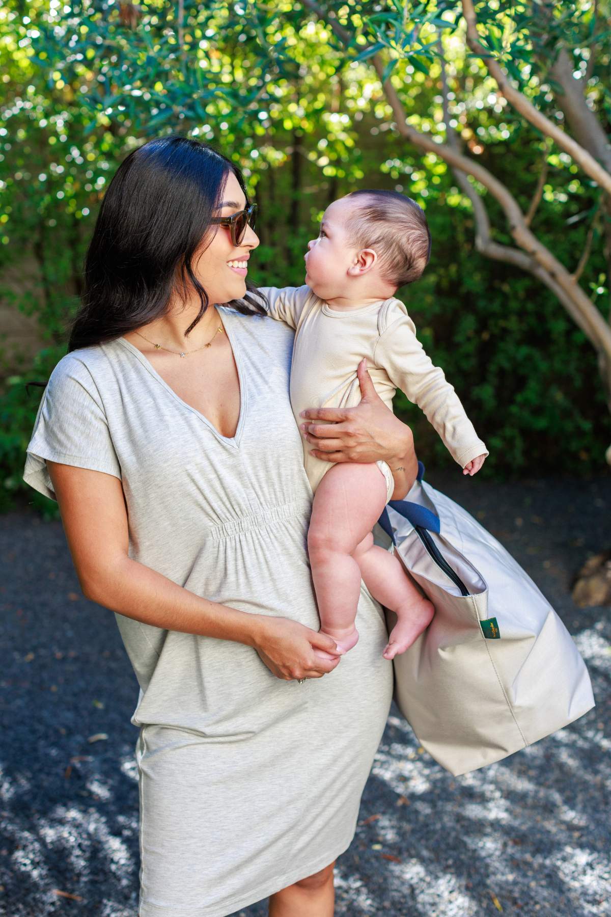 Joy Maternity &amp; Nursing Dress - Light Heather Gray - Simple Wishes