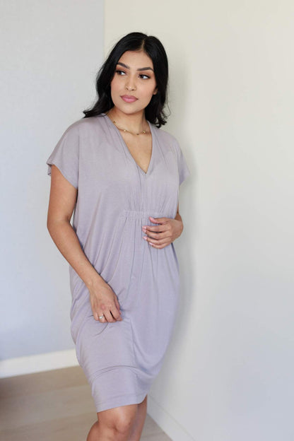 Joy Maternity &amp; Nursing Dress - Lavender - Simple Wishes