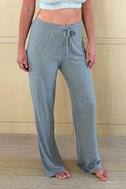 Juliette Ribbed Long Sleeve Pajama Set - Dark Heather Gray - Simple Wishes