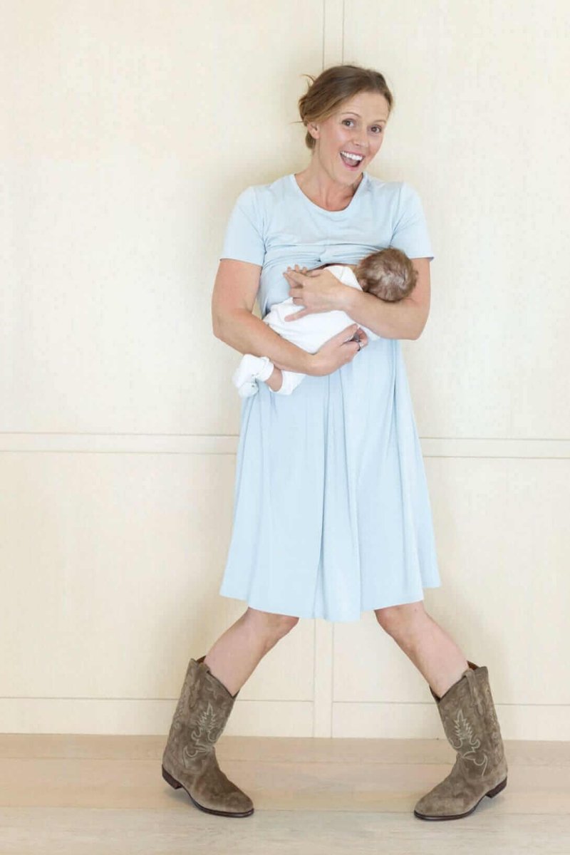 sachin and babi light blue dress Dresses for Nursing Moms main image 0
