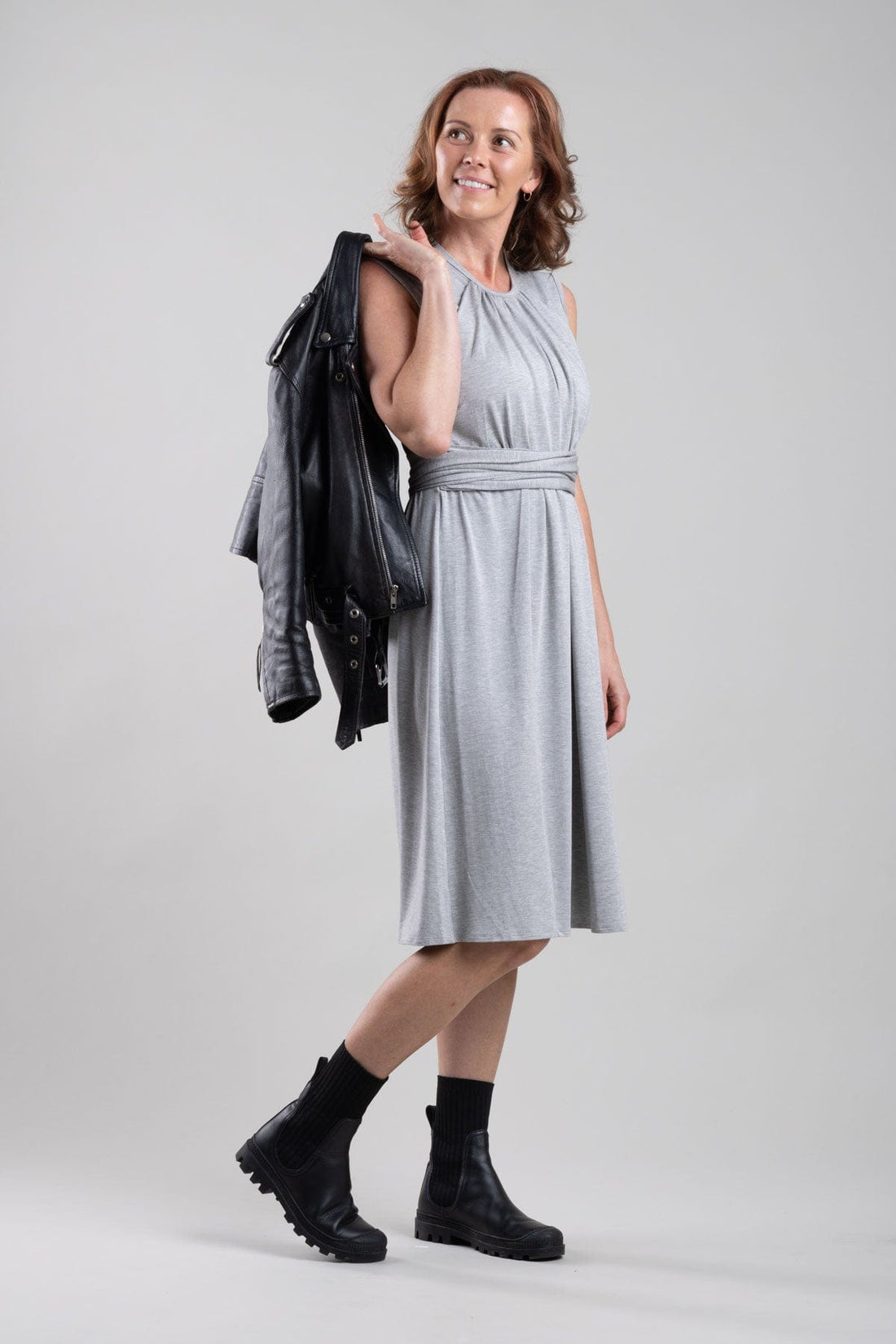 Lydia Nursing Dress - Light Heather Gray - Simple Wishes