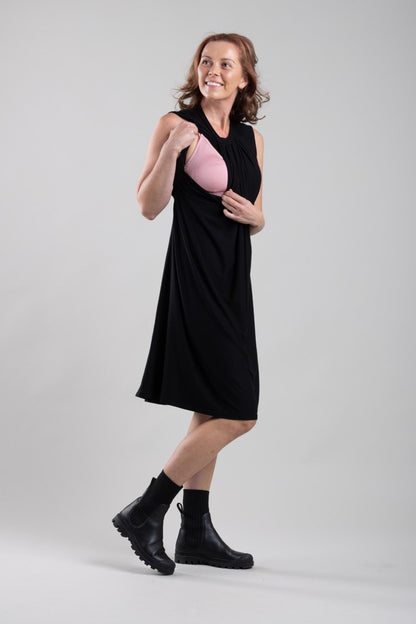 Lydia Nursing Dress - Midnight - Simple Wishes