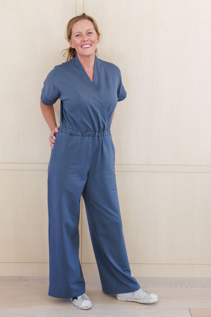 Mae Fleece Nursing Jumpsuit - Bluestone - Simple Wishes