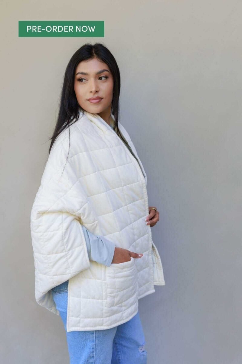 Mila Quilted Nursing Cover Wrap - Bone - Simple Wishes