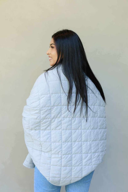 Mila Quilted Nursing Cover Wrap - Silver Cloud - Simple Wishes