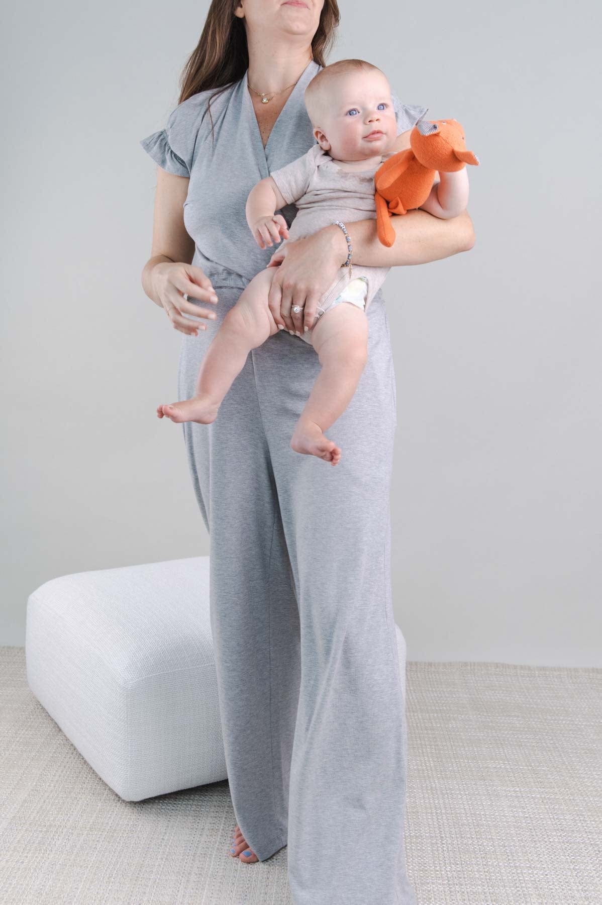 Noor Nursing Jumpsuit - Light Heather Gray - Simple Wishes