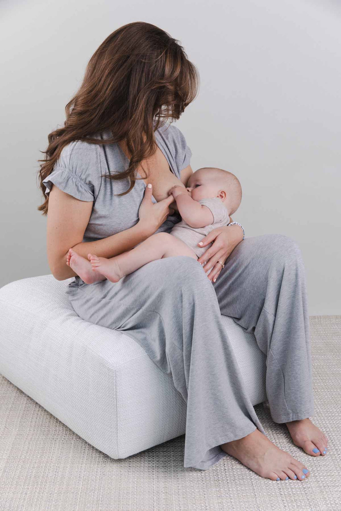 Noor Nursing Jumpsuit - Light Heather Gray - Simple Wishes