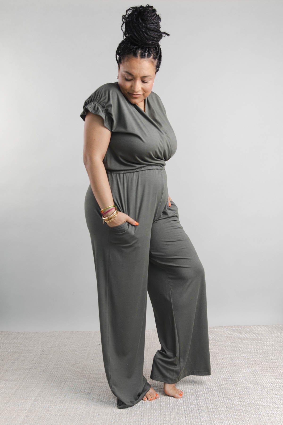 Noor Nursing Jumpsuit - Olive Green - Simple Wishes