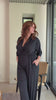 Emma Ribbed Nursing Jumpsuit on model size X-Large in color midnight video