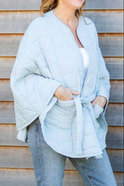 Scarlett Quilted Nursing Cover Poncho - Oatmeal Heather - Simple Wishes