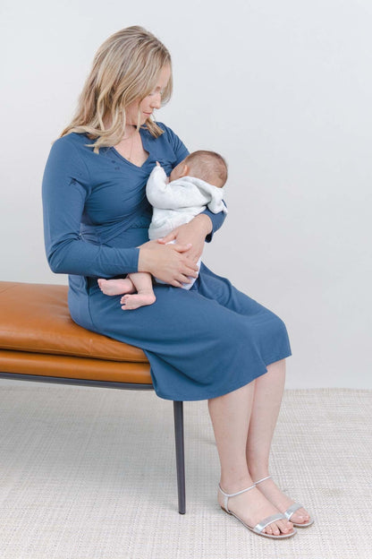 Sofia Maternity &amp; Nursing Dress - Simple Wishes - Sofia_LS_MID_XS