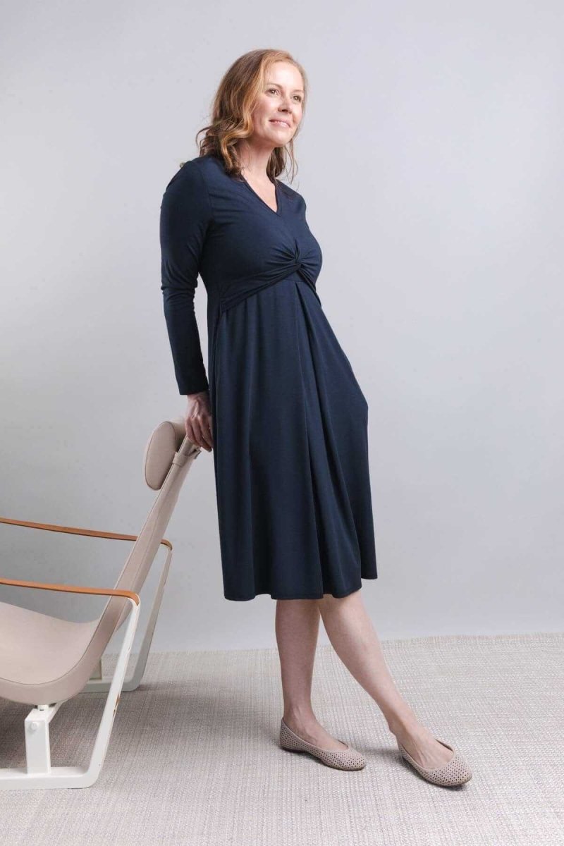 Sofia Maternity &amp; Nursing Dress - Midnight - Simple Wishes