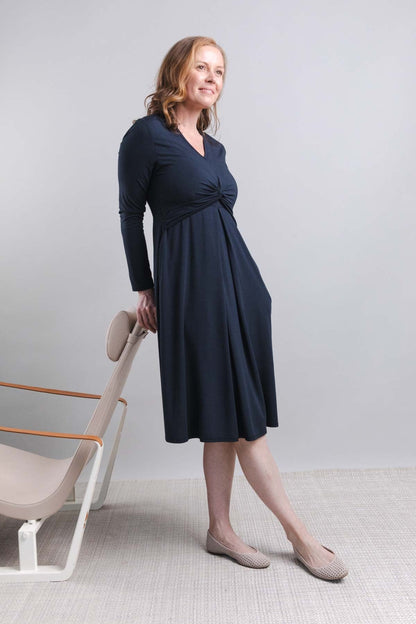 Sofia Maternity &amp; Nursing Dress - Simple Wishes - Sofia_LS_MID_XS