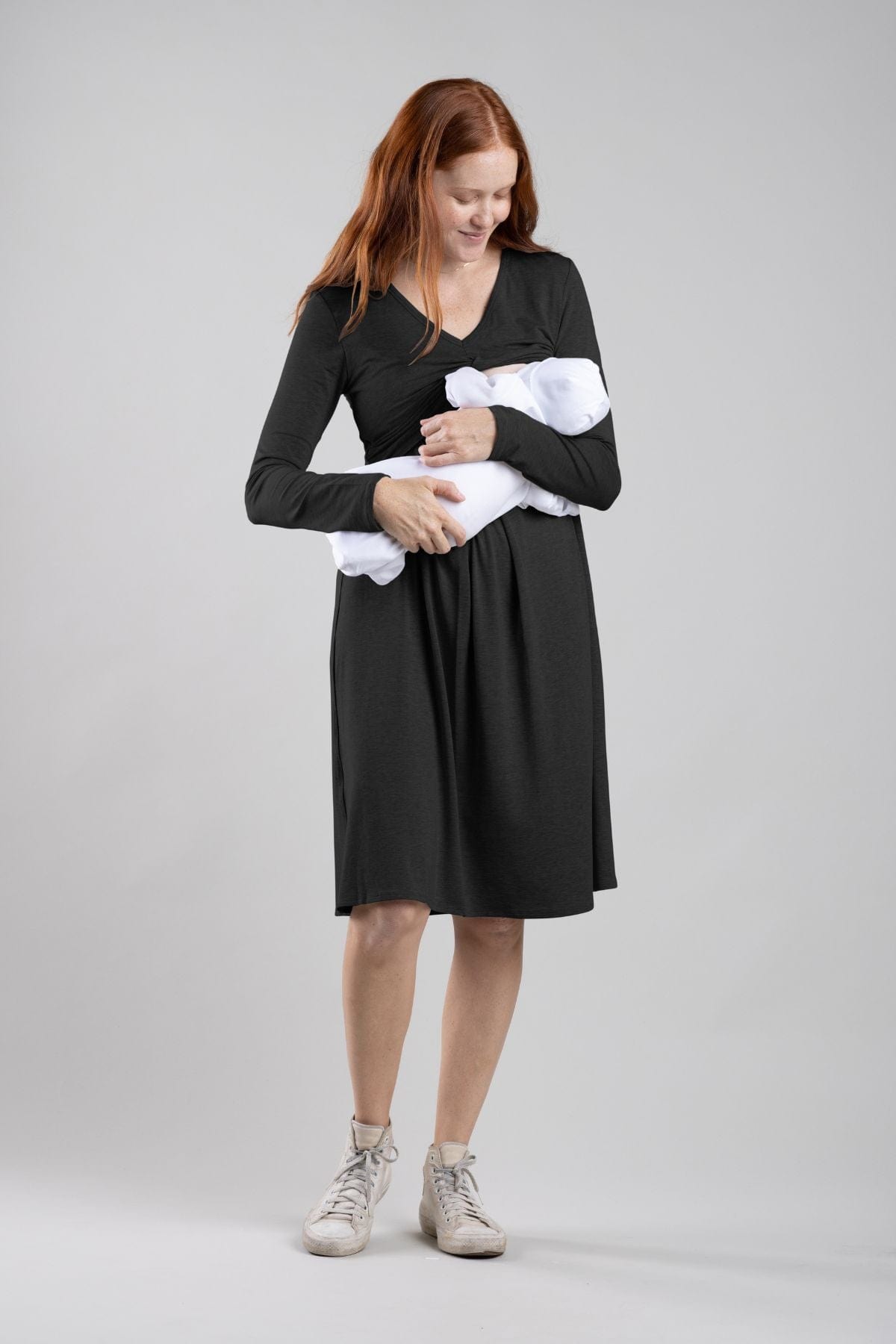 Sofia Maternity &amp; Nursing Dress - Simple Wishes - Sofia_LS_MID_XS