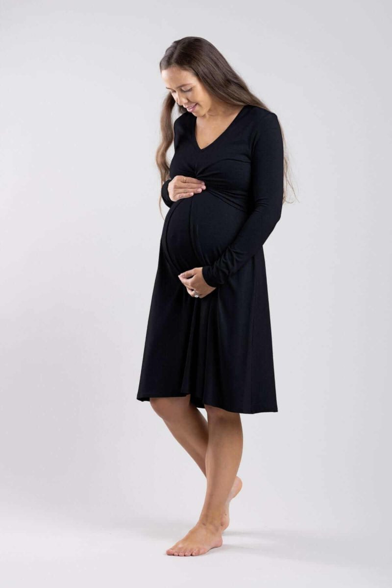 Sofia Maternity &amp; Nursing Dress - Midnight - Simple Wishes