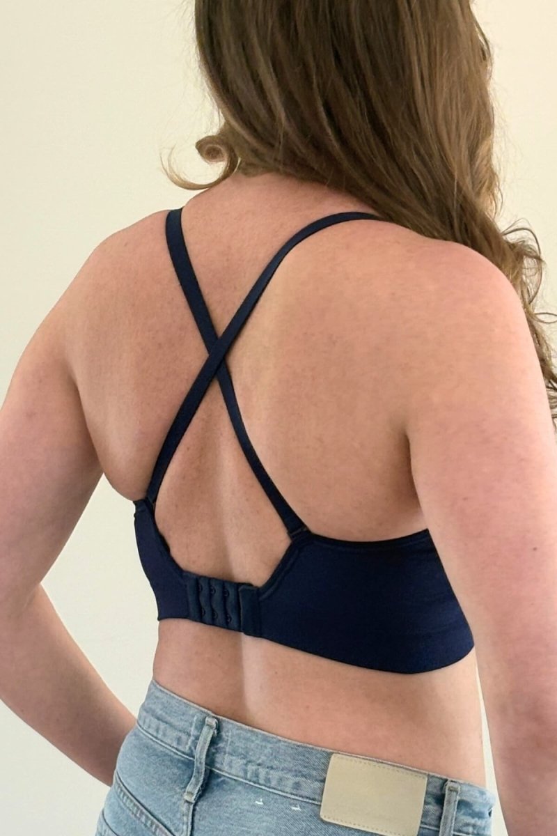 Stages Seamless Bra - Converts from Everyday Bra to Nursing Bra - Fixed Pads - Simple Wishes