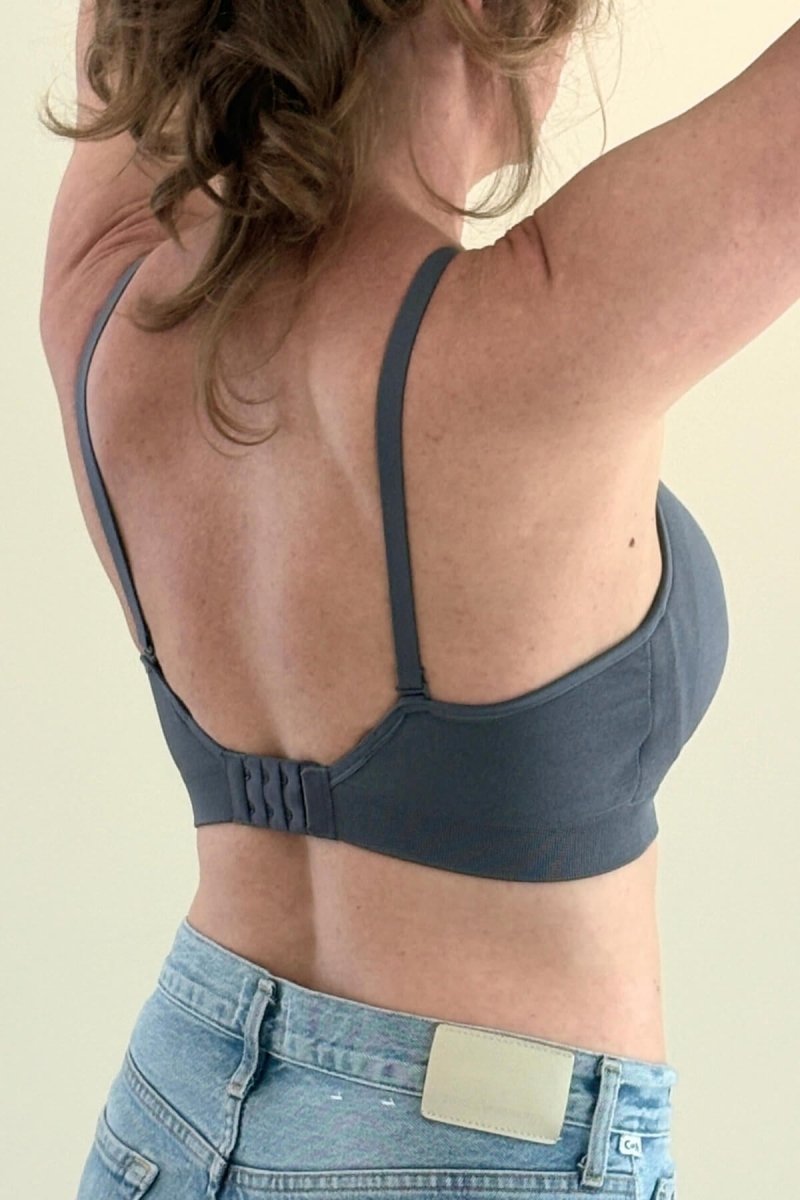 Stages Seamless Bra - Converts from Everyday Bra to Nursing Bra - Fixed Pads - Simple Wishes