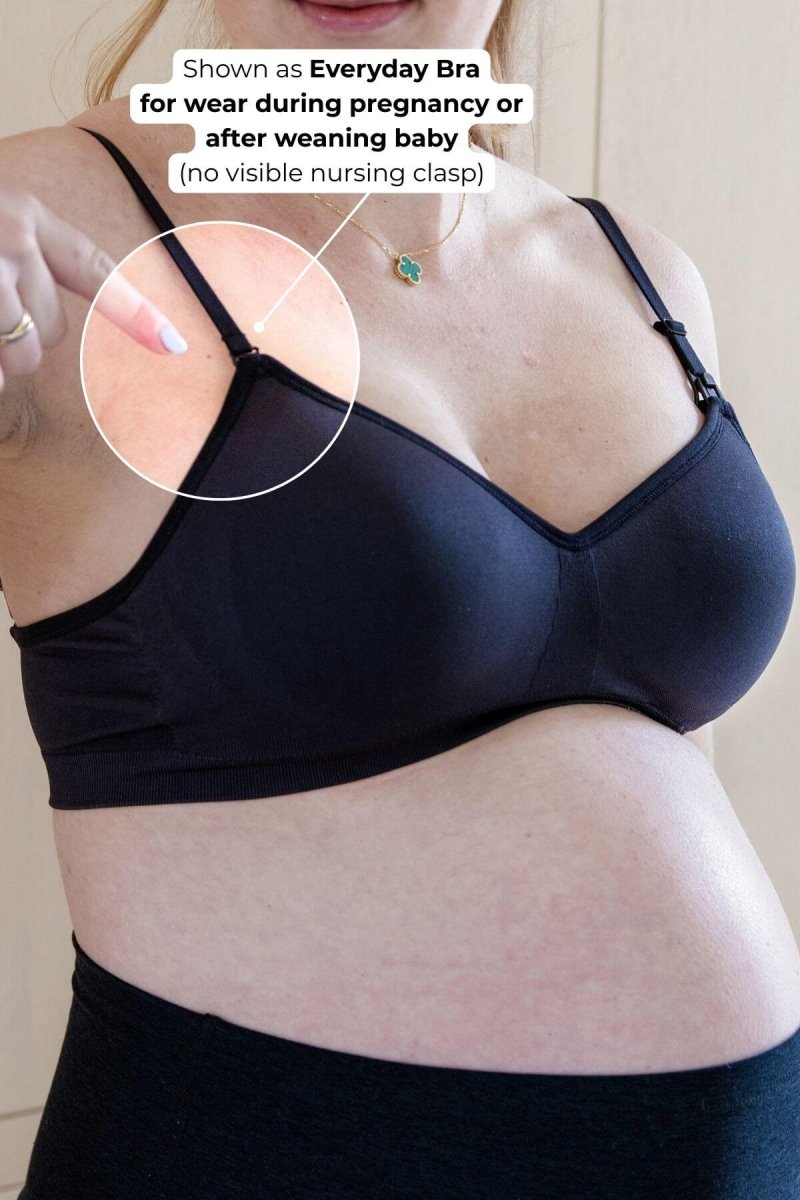 Stages Seamless Bra - Converts from Everyday Bra to Nursing Bra - Fixed Pads - Simple Wishes
