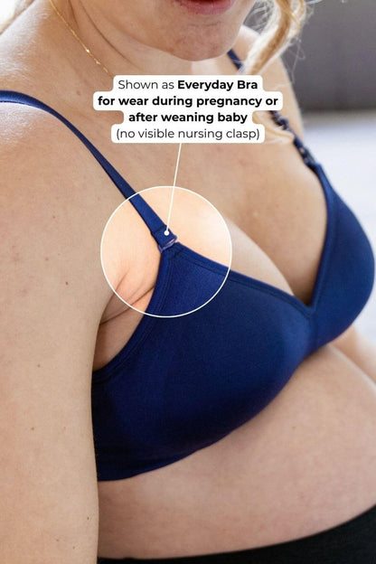 Stages Seamless Bra - Converts from Everyday Bra to Nursing Bra - Fixed Pads - Simple Wishes