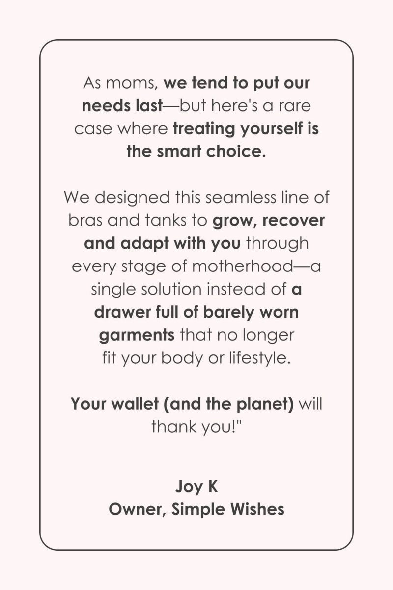 Stages Seamless Bra - Converts from Everyday Bra to Nursing Bra - Fixed Pads - Simple Wishes