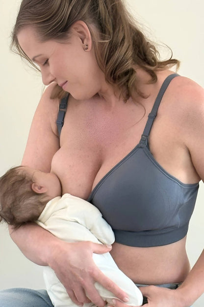 Stages Seamless Bra - Converts from Everyday Bra to Nursing Bra - Fixed Pads - Simple Wishes