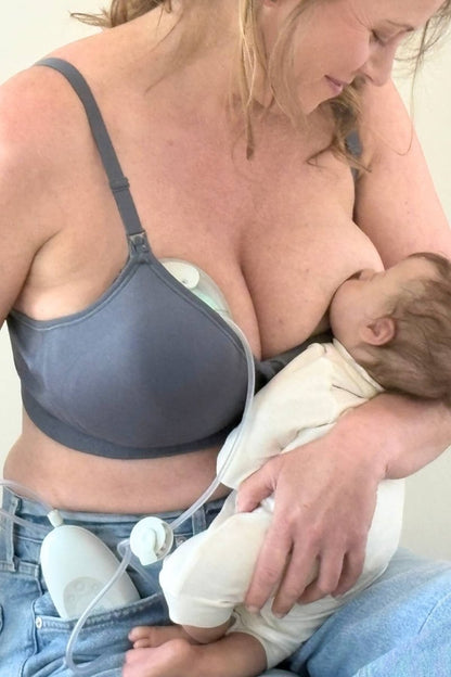 Stages Seamless Bra - Converts from Everyday Bra to Nursing Bra - Fixed Pads - Simple Wishes